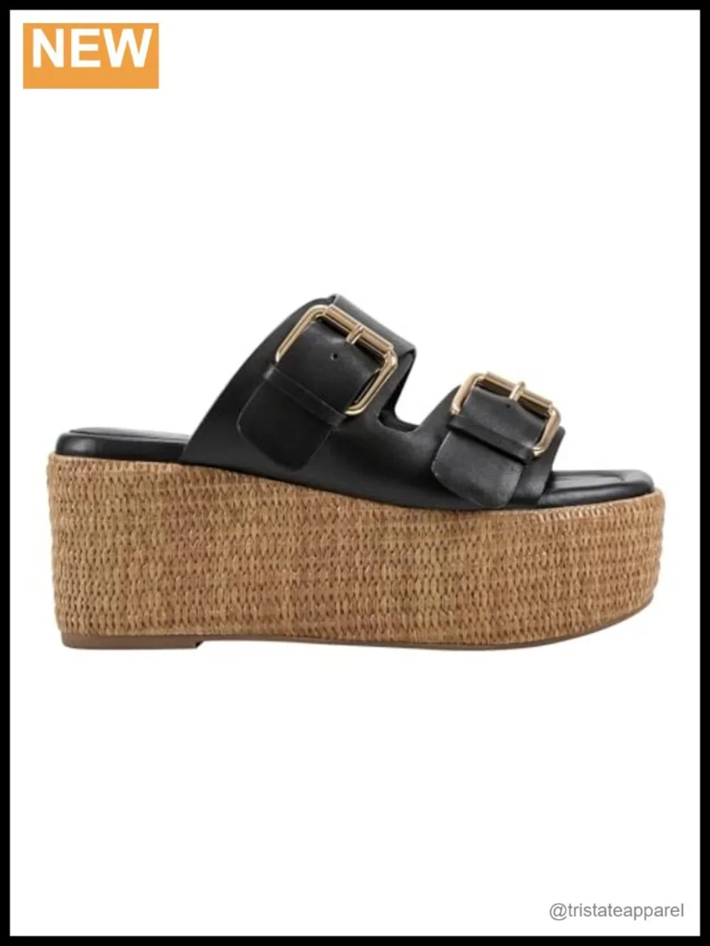 Platform Espadrille Sandals Duo Buckled Slingback Slip On